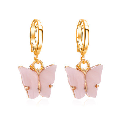 Golden Butterfly Hoop Earrings