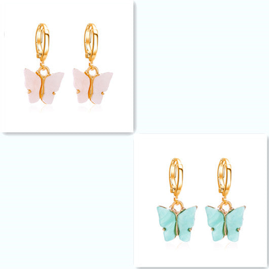 Golden Butterfly Hoop Earrings