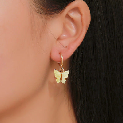 Golden Butterfly Hoop Earrings