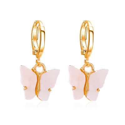 Golden Butterfly Hoop Earrings