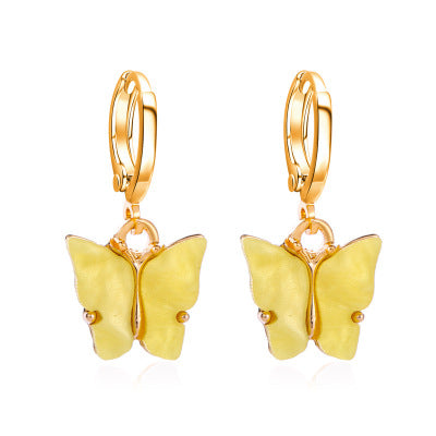 Golden Butterfly Hoop Earrings