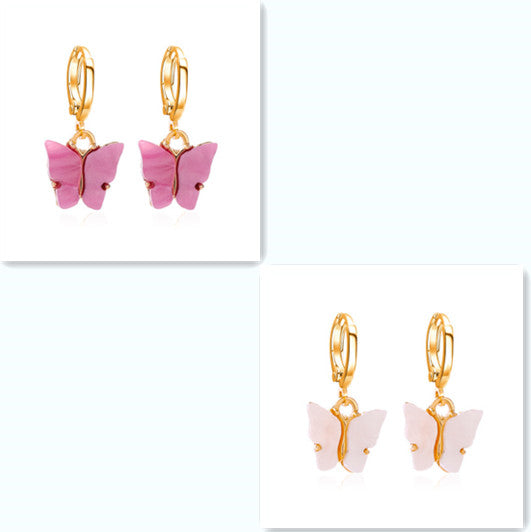 Golden Butterfly Hoop Earrings