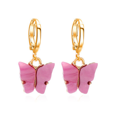 Golden Butterfly Hoop Earrings