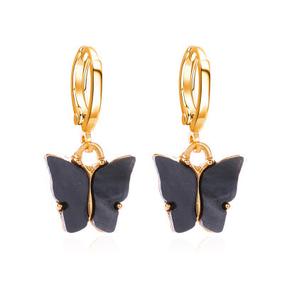 Golden Butterfly Hoop Earrings