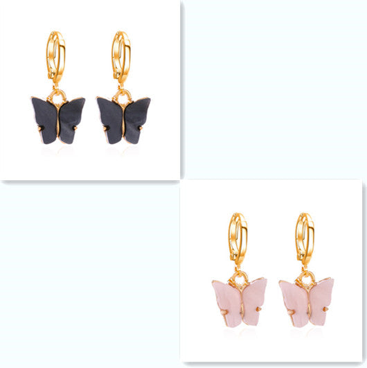 Golden Butterfly Hoop Earrings