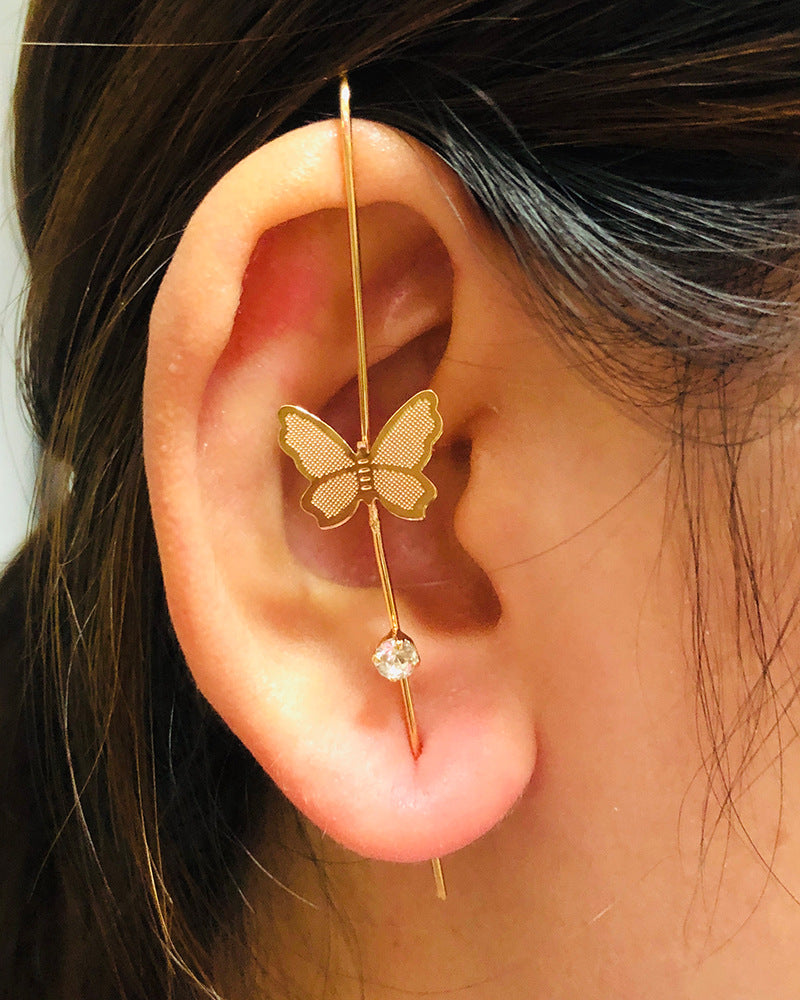 Golden Butterfly Hoop Earrings