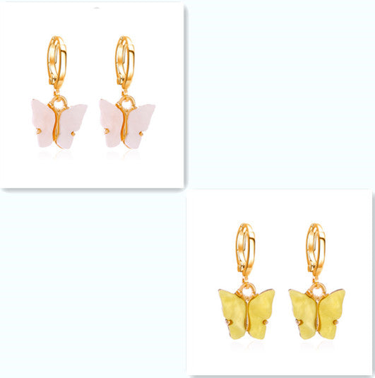 Golden Butterfly Hoop Earrings