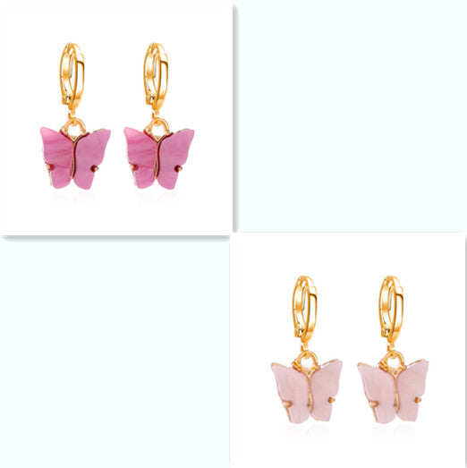 Golden Butterfly Hoop Earrings