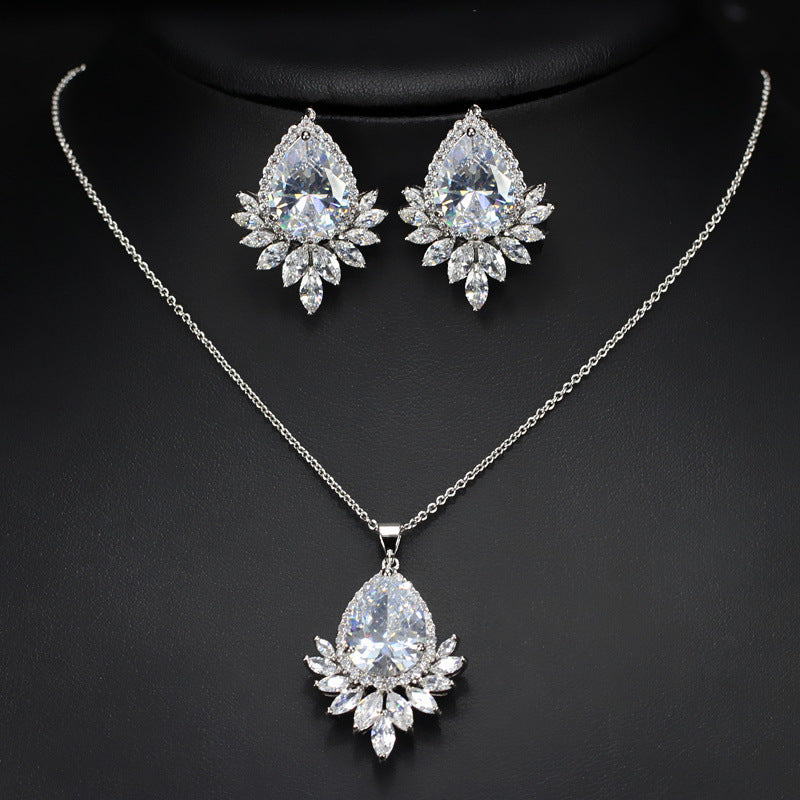 Bridal Sapphire Earring and Pendant Set