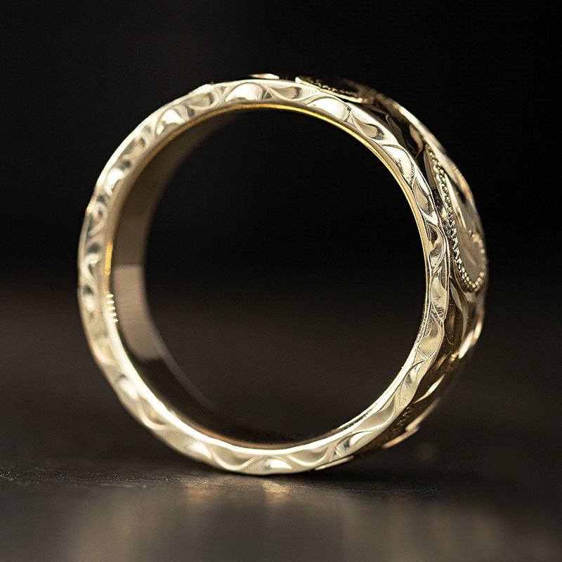 Flower Engraved Ring