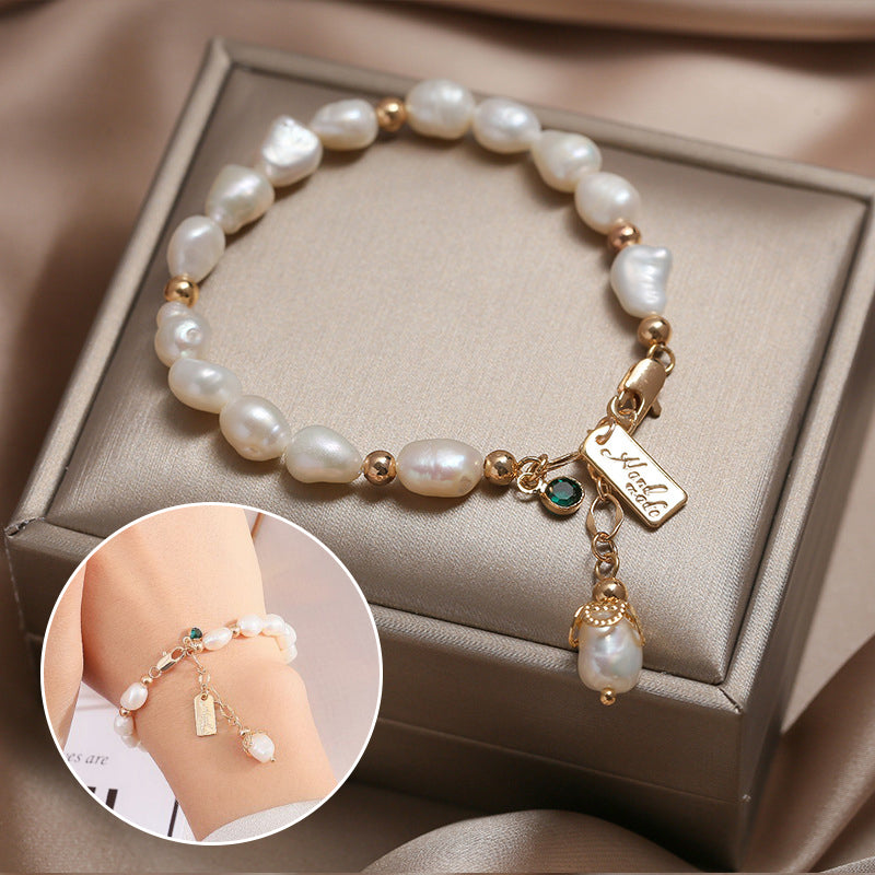 Pearl and Emeral Bracelet