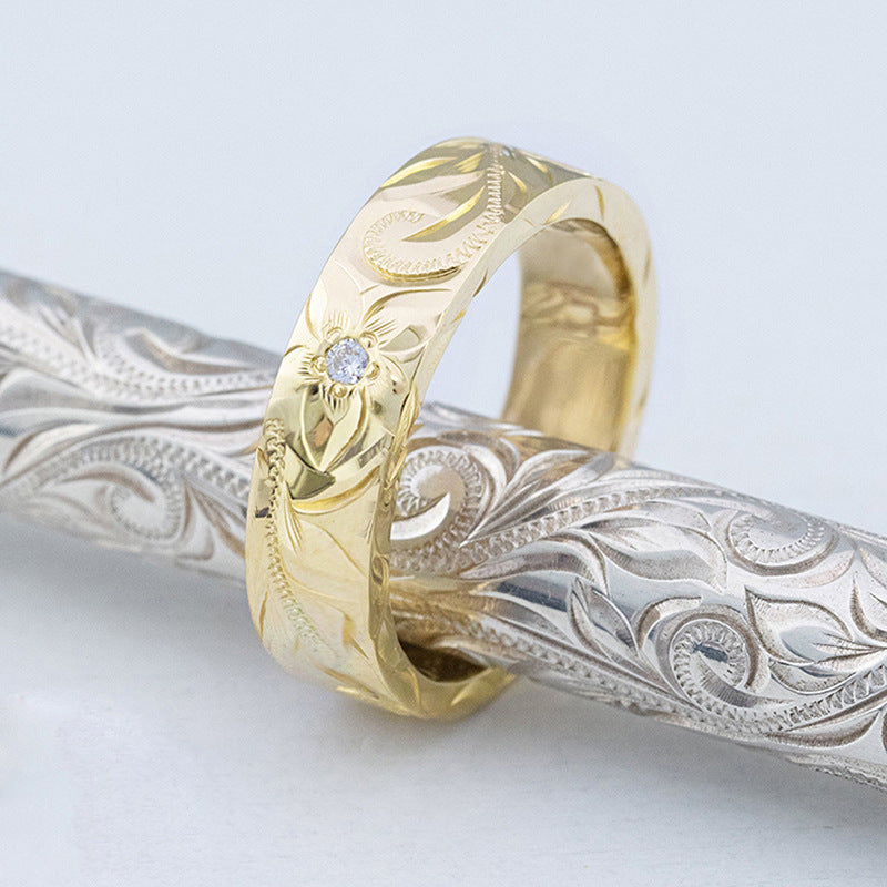 Flower Engraved Ring